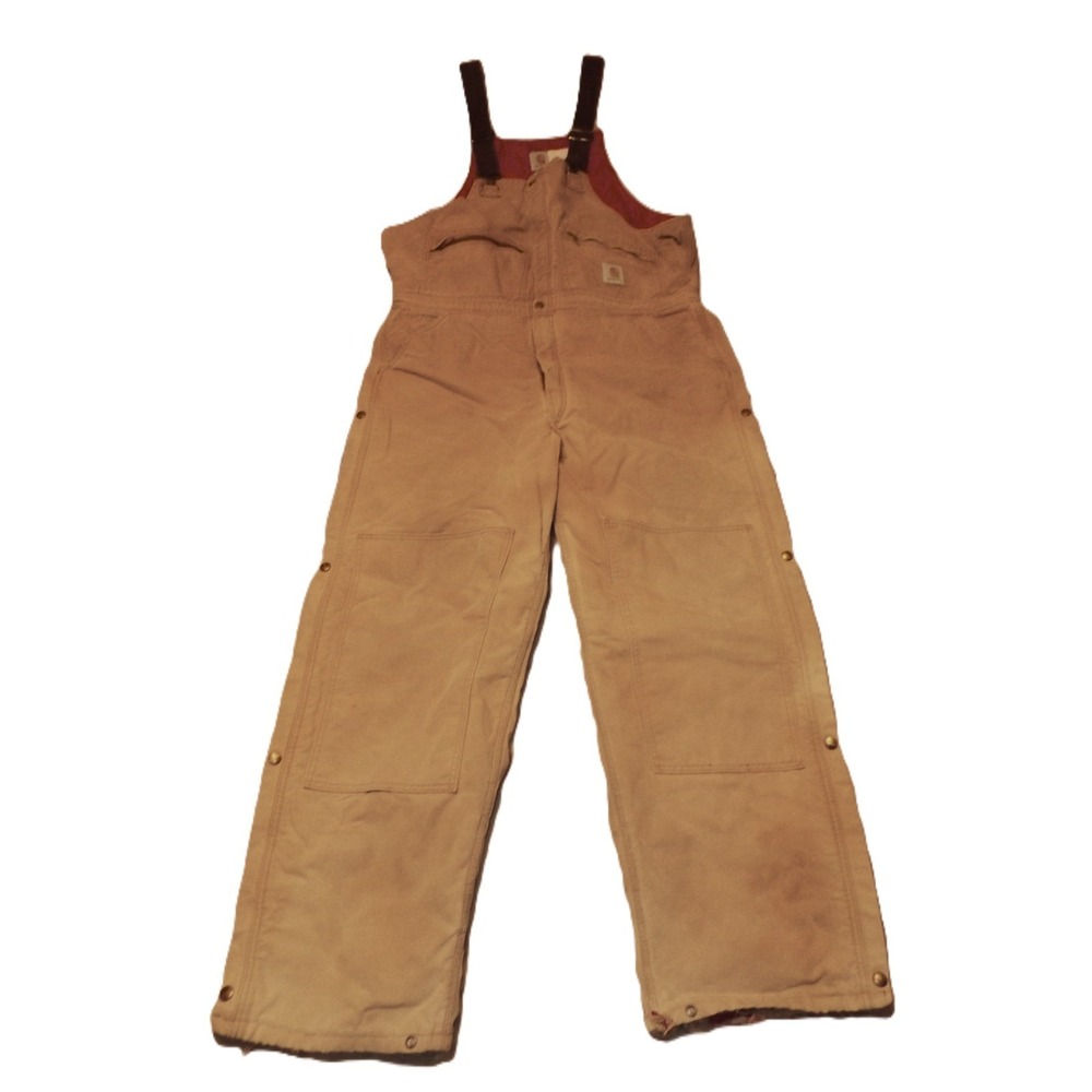Carhartt R04 Carpenter Double-knee INSULATED Work Bib Overalls -Measured 42 x 30